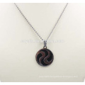 Black Enamel Fashion Round Pendant Men Necklace